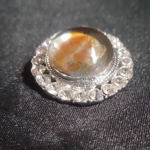 Elegant Silver and Gold-Toned Women's Brooch